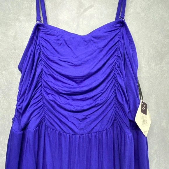 Ava & Viv Womens Purple Smocked Wide Leg Jumpsuit Plus Size 2X - Picture 3 of 16